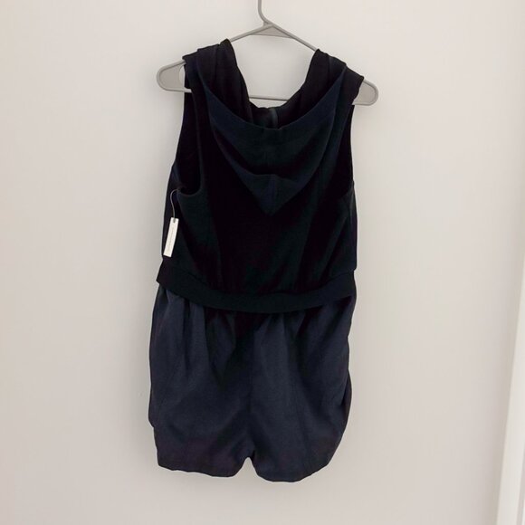 Anthropologie Daily Practice Black Direct Kick Romper Hooded Athletic NWT - Picture 5 of 8